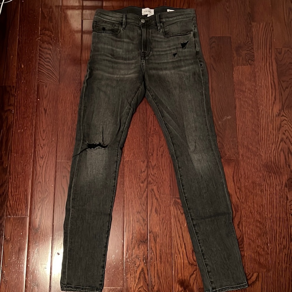 Frame Jagger True Skinny Denim Grey Wash Size 33
